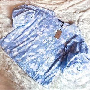 Women’s Halogen Blue and White Blouse